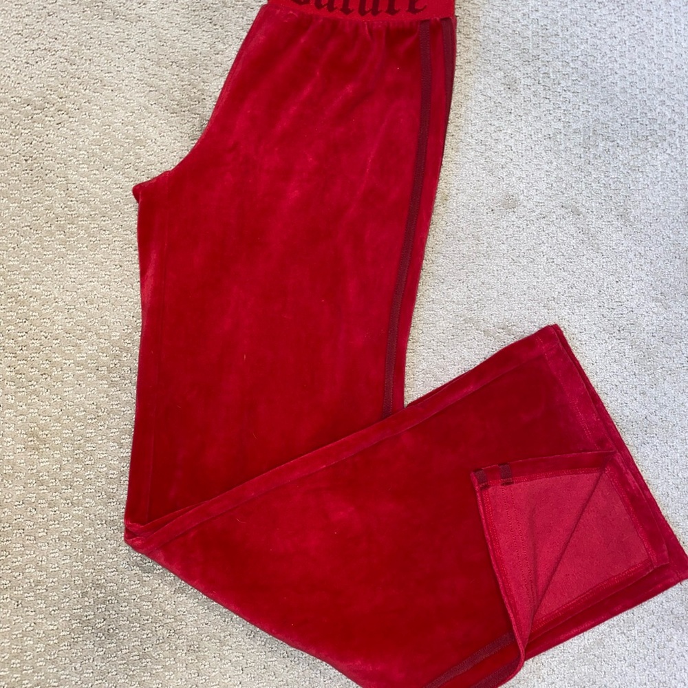 Like New Vintage Juicy Couture Red Velour Track Pants
